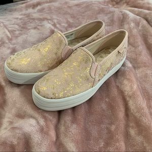 Pink and gold keds x rifle paper co